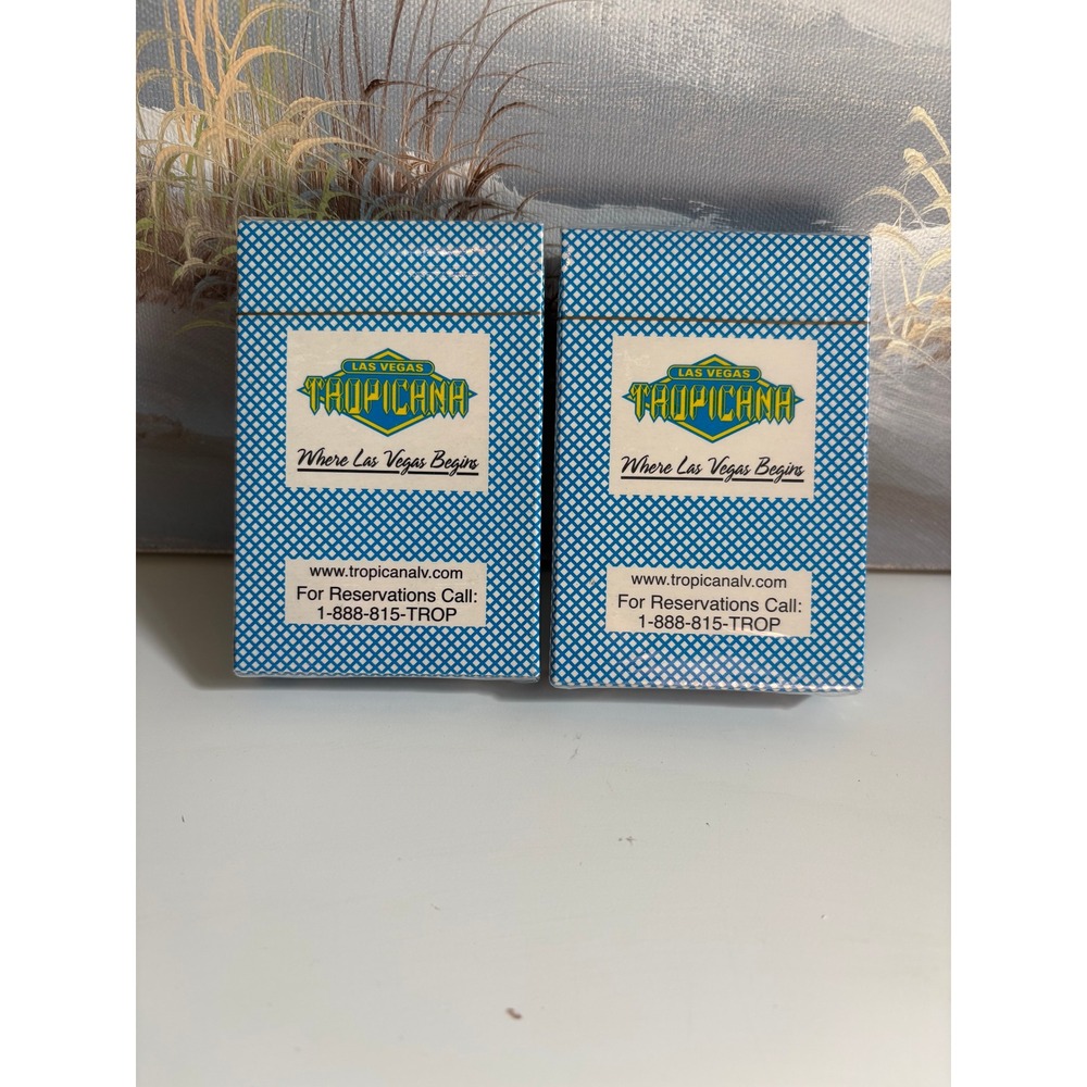 Vintage Tropicana Las Vegas Casino Playing Cards 2 Sealed Decks Blue White Logo